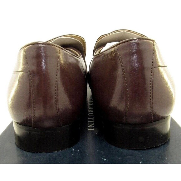 Mens Giorgio Brutini Pierce Wine Brown Leather Slip-On Dress Loafers 12 Wide NEW - Picture 4 of 5